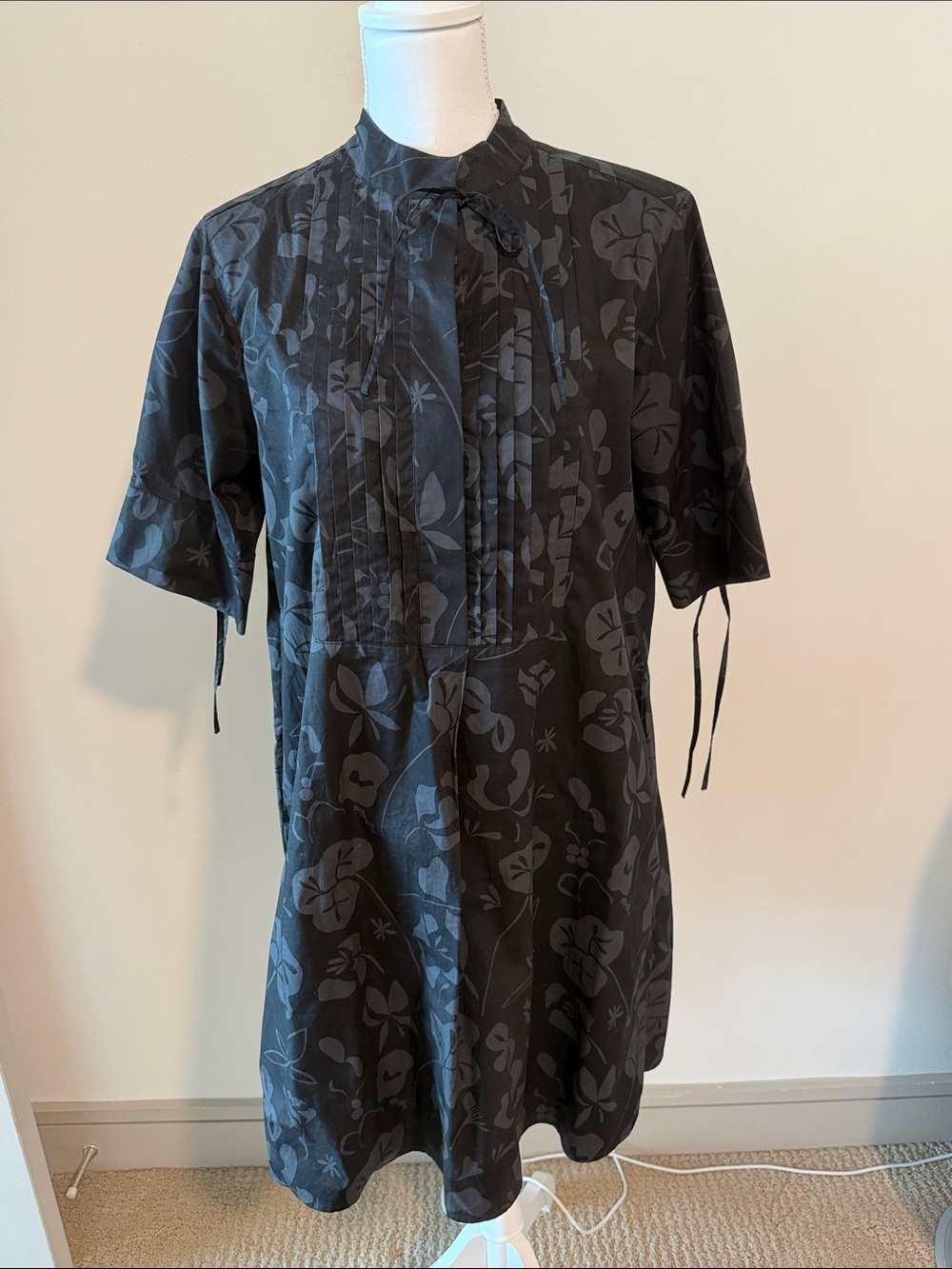 Marimekko Black Floral Short-Sleeve Dress